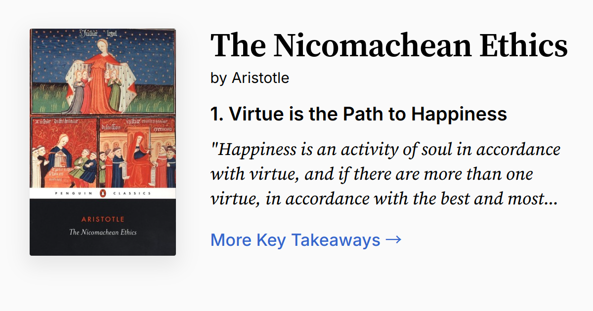 Cover of The Nicomachean Ethics