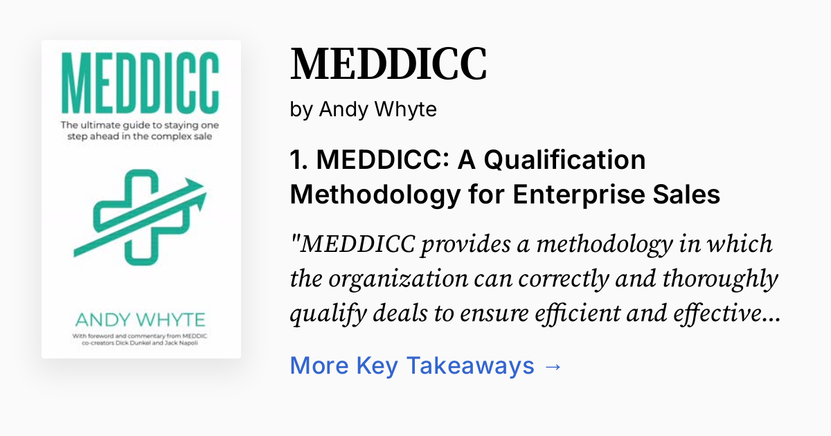 MEDDICC by Andy Whyte | Summary, Audio, Quotes, FAQ