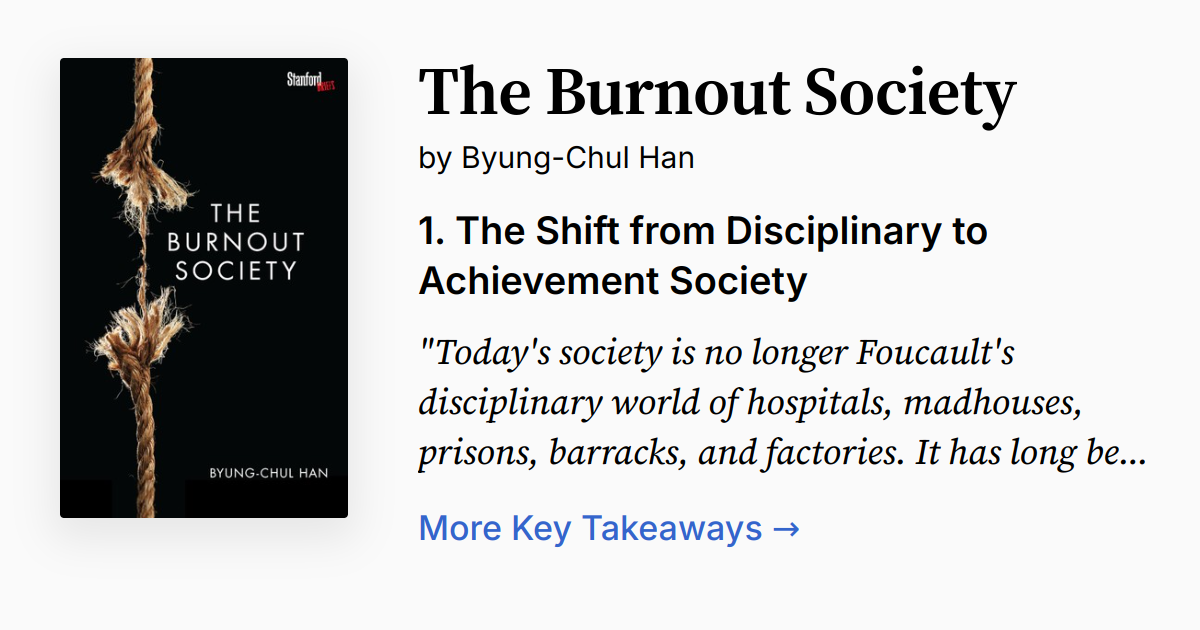 Cover of The Burnout Society