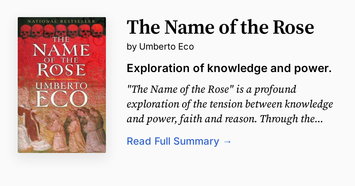 Cover of The Name of the Rose