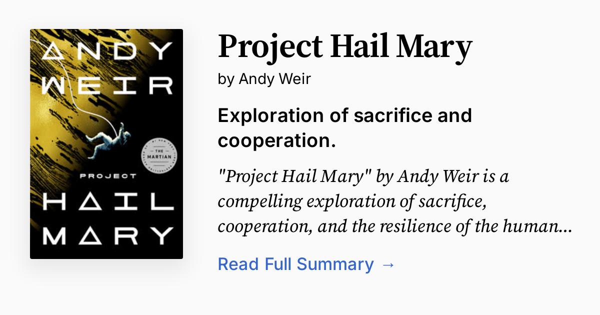 Project Hail Mary | Summary, Analysis, FAQ