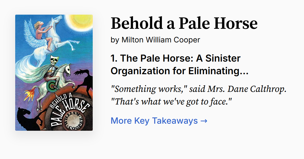 Cover of Behold a Pale Horse