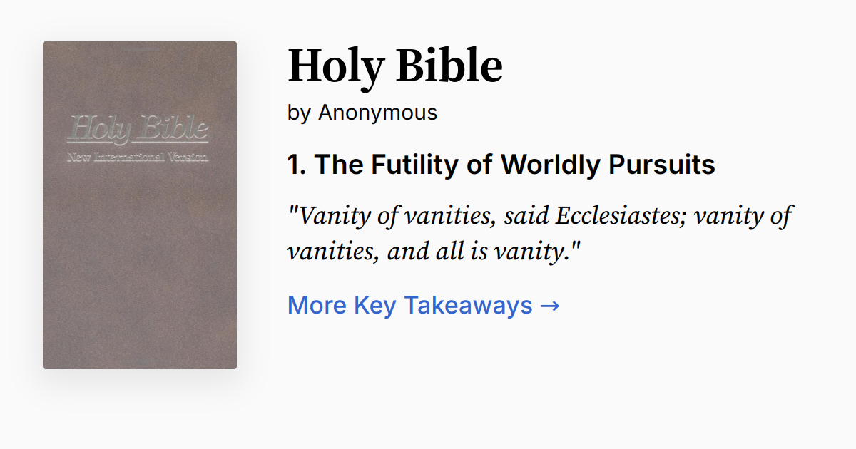 Holy Bible by Anonymous | Summary, Audio, Quotes, FAQ