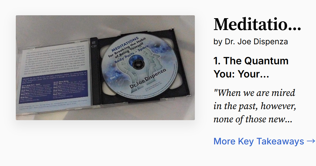 Cover of Meditations for Breaking the Habit of Being Yourself