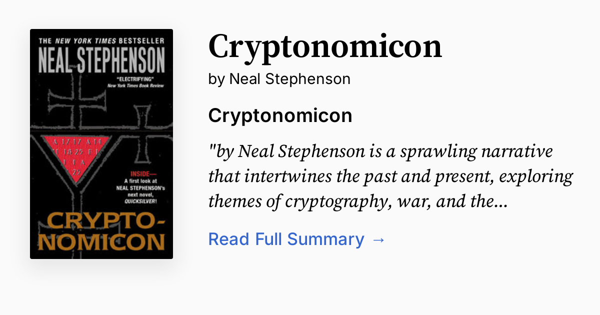 Cryptonomicon by Neal Stephenson | Summary, Audio, Analysis, FAQ
