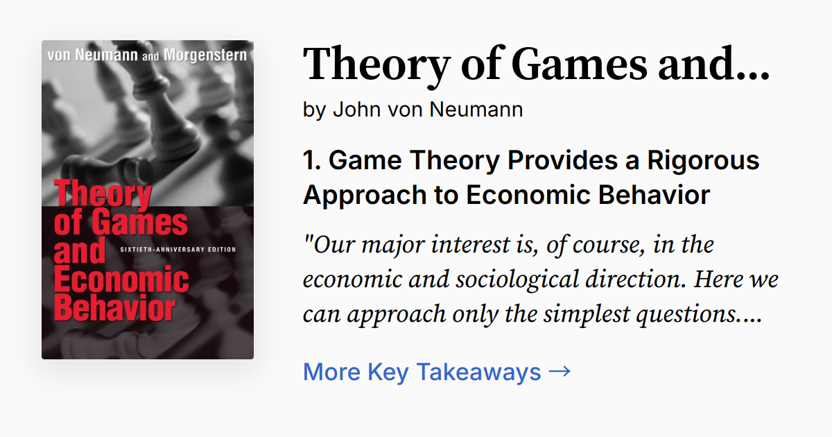 Theory of Games and Economic Behavior | Summary, Quotes, Audio