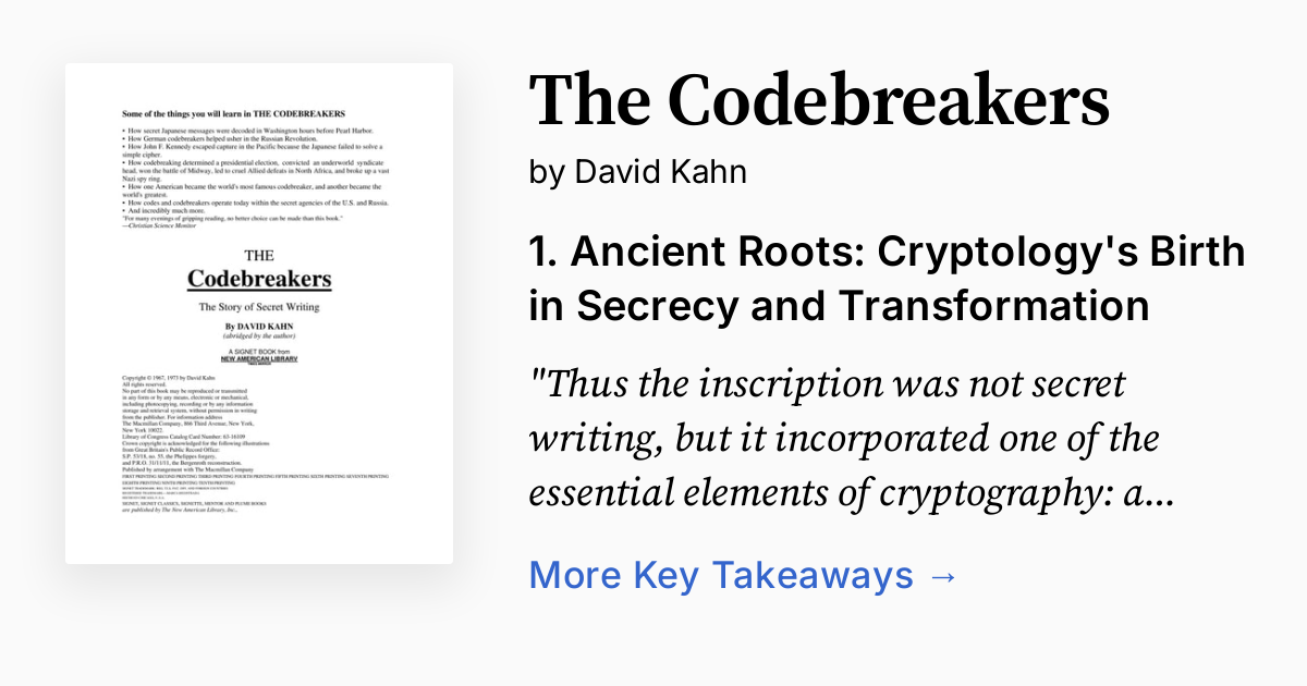 The Codebreakers | Summary, Quotes, FAQ, Audio