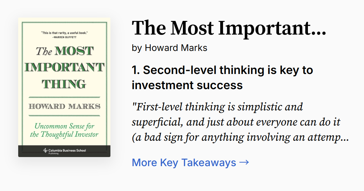 Cover of The Most Important Thing
