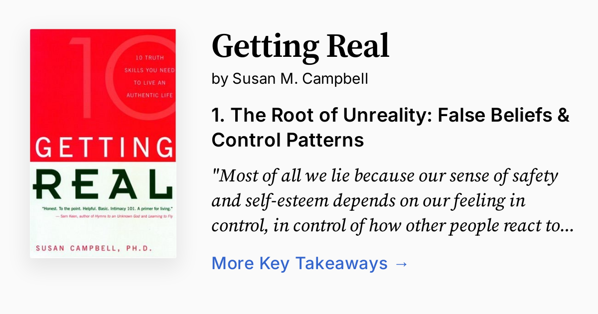 Getting Real by Susan M. Campbell | Summary, Audio, Quotes