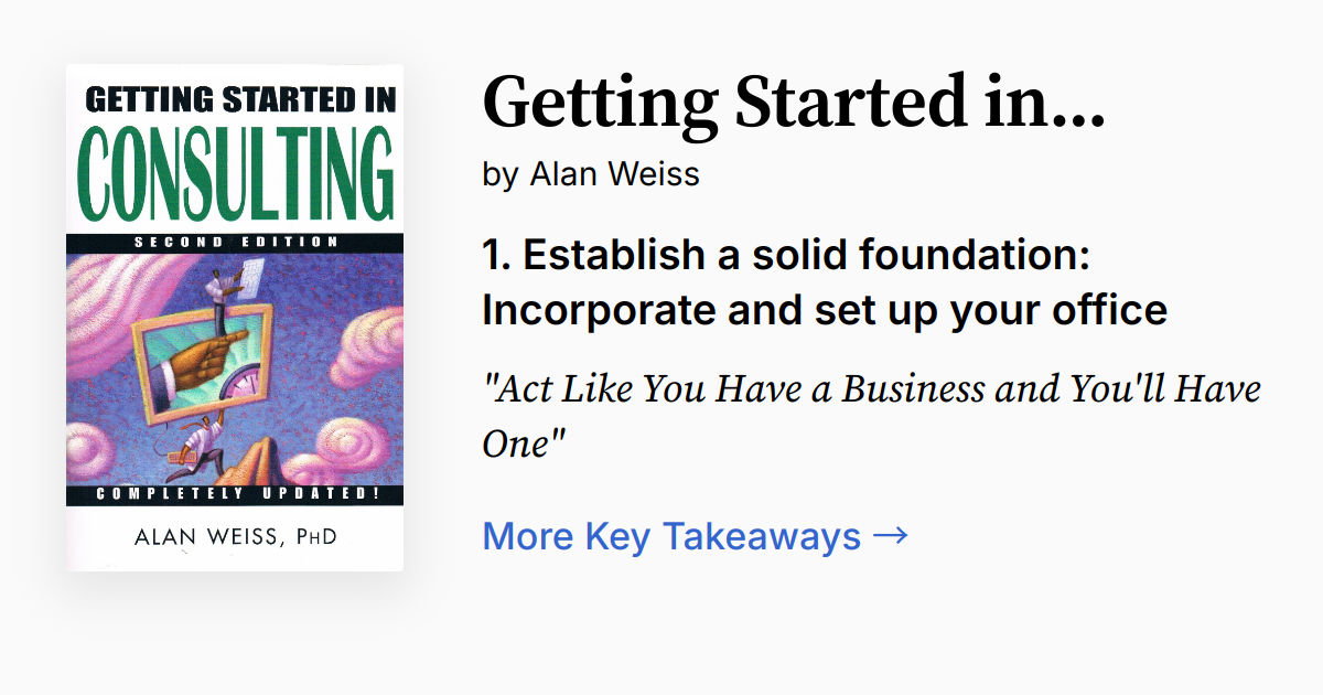 Getting Started in Consulting | Summary, Audio, Quotes, FAQ