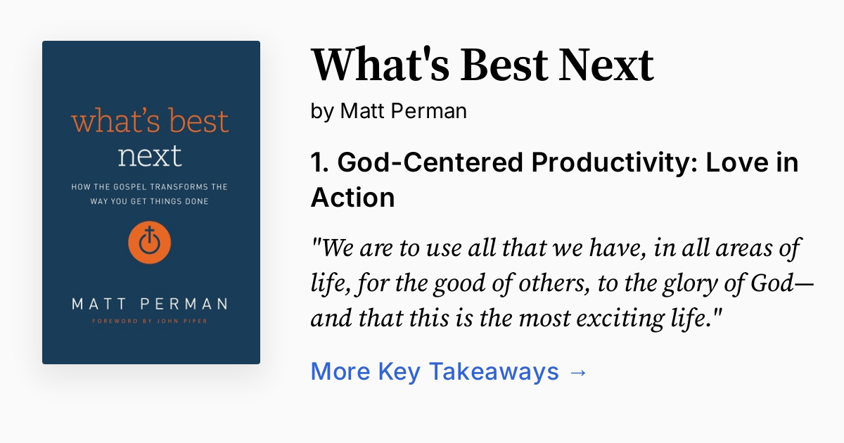 What's Best Next Summary, Audio, Quotes