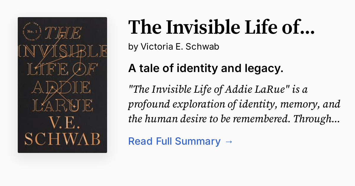 Cover of The Invisible Life of Addie LaRue