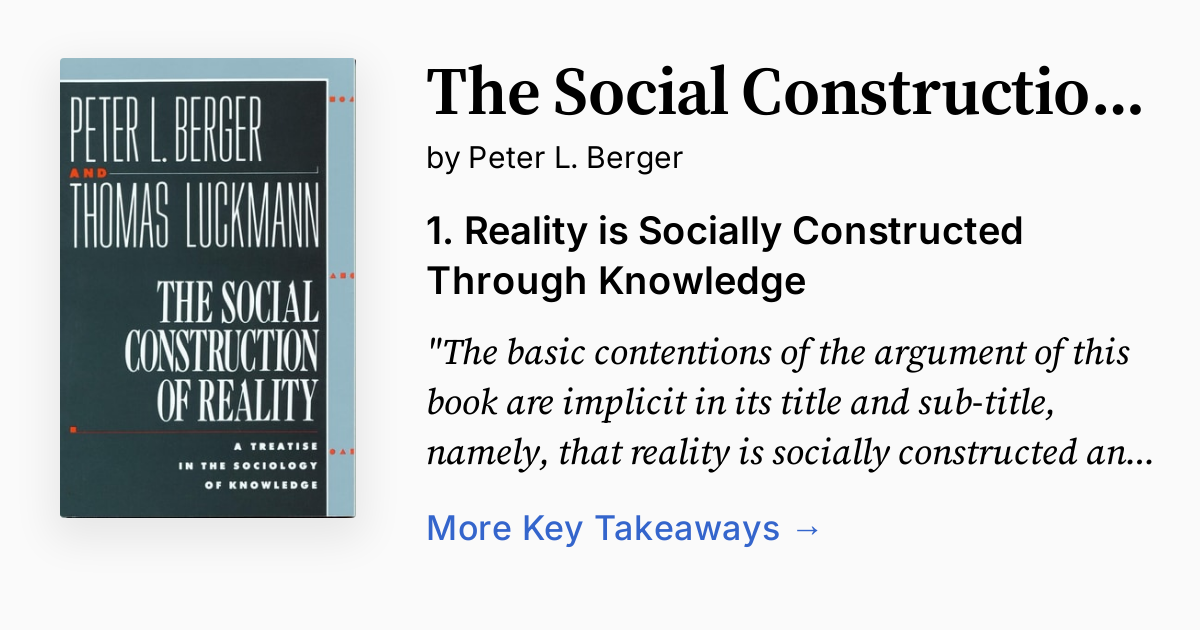 Cover of The Social Construction of Reality