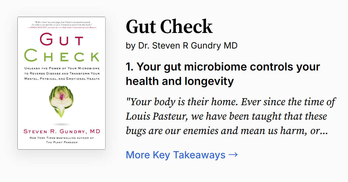 Guts Checking Gut Check by Steven R. Gundry | Summary, Audio, Quotes, FAQ