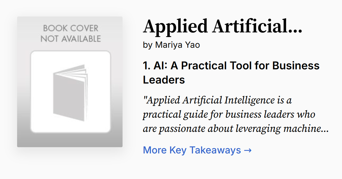 Applied Artificial Intelligence | Summary, Audio, Quotes, FAQ