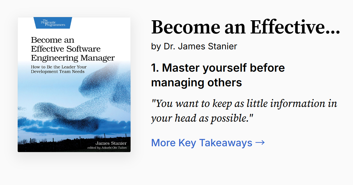 Become an Effective Software Engineering Manager | Summary, Audio ...