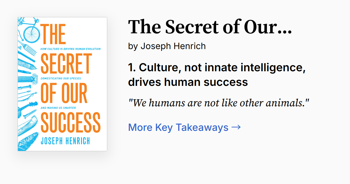Cover of The Secret of Our Success