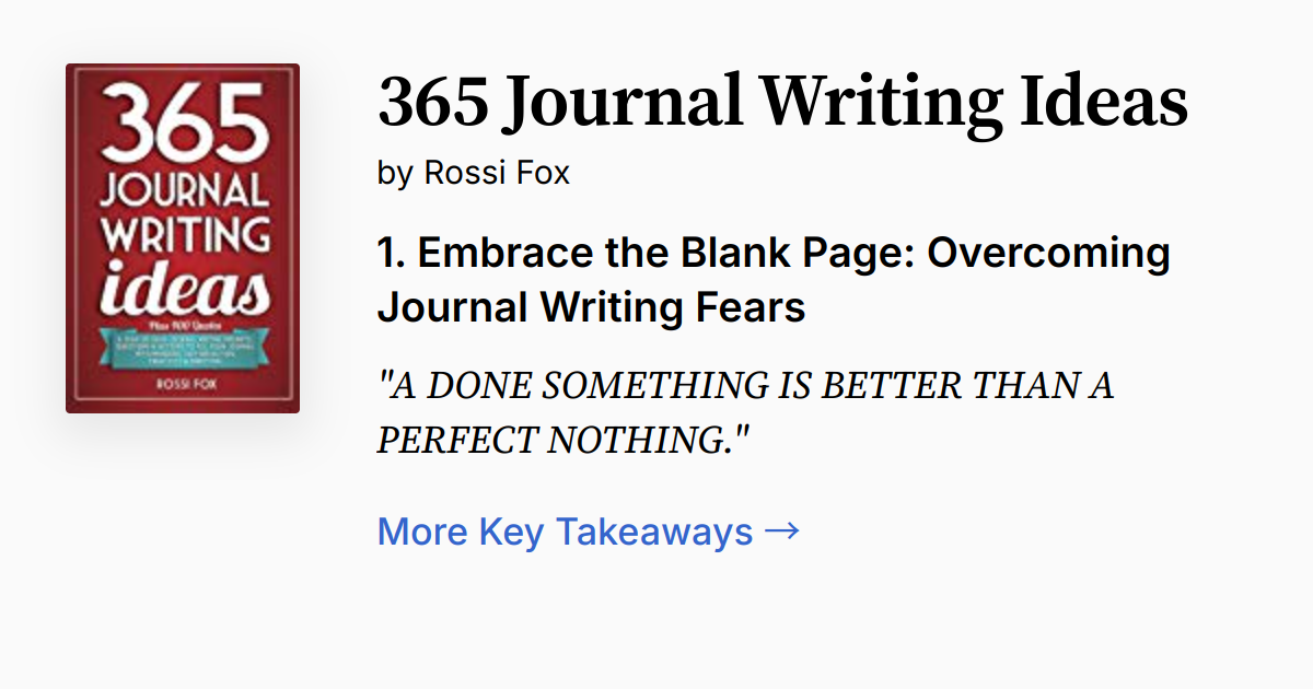 365 Journal Writing Ideas | Summary, Audio, Quotes, FAQ