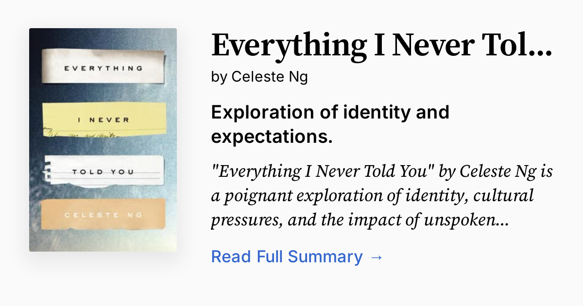 Cover of Everything I Never Told You