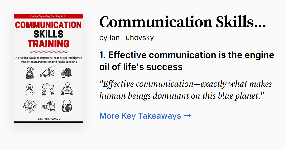 Comms Training Guide Communication Skills Training | Summary, Audio, Quotes, FAQ