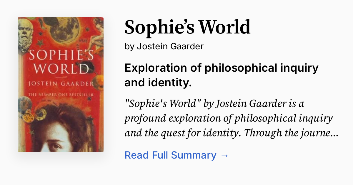 Cover of Sophie’s World