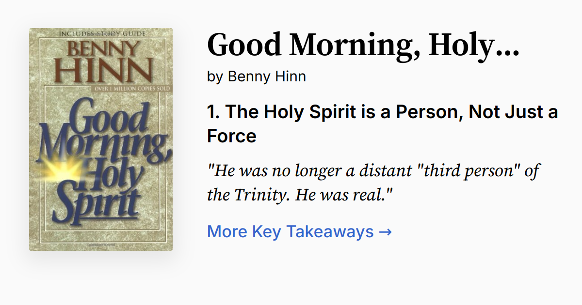 Cover of Good Morning, Holy Spirit