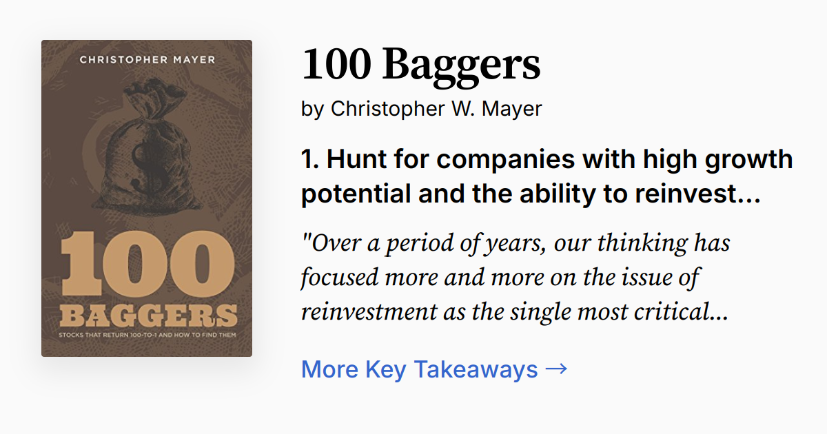 Cover of 100 Baggers