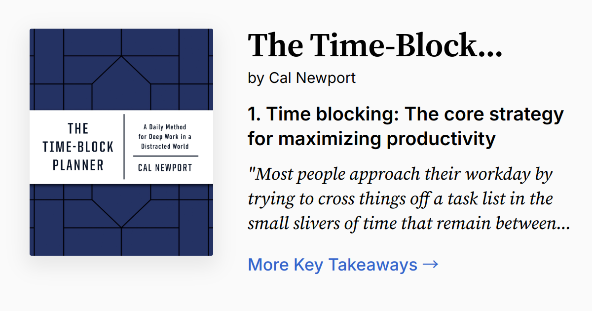The TimeBlock Planner Summary, Audio, Quotes