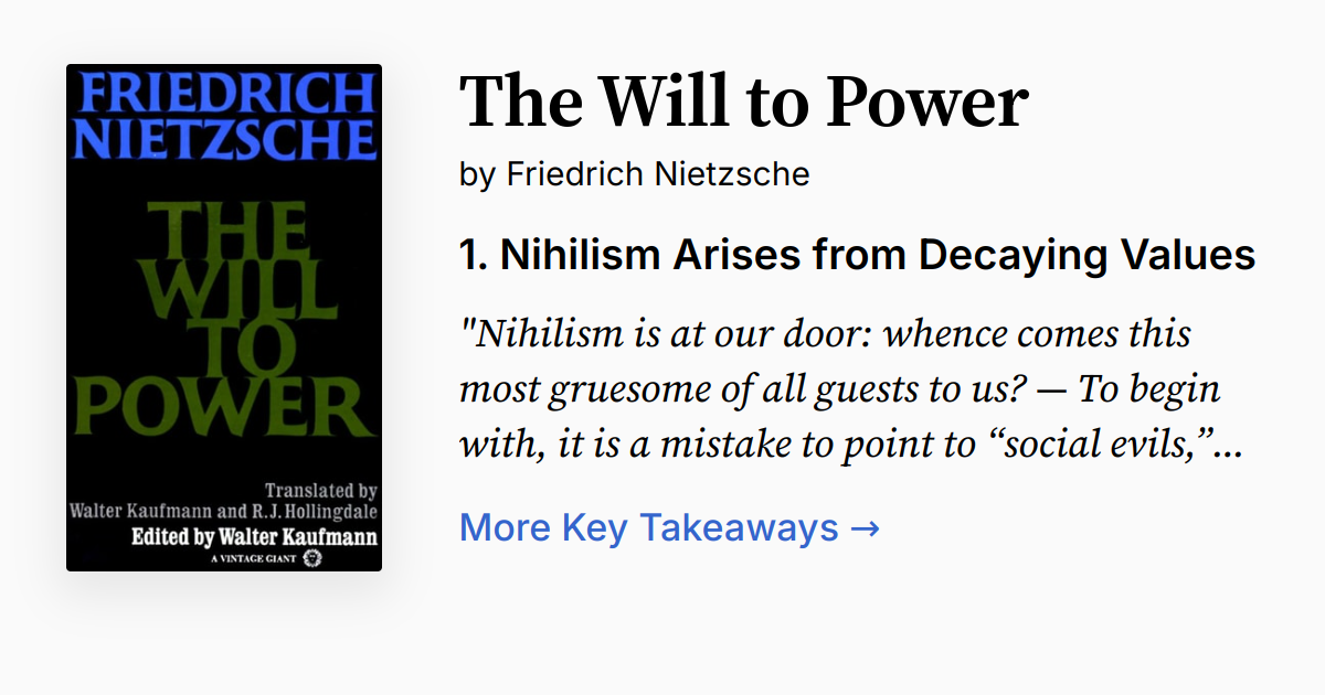 Cover of The Will to Power