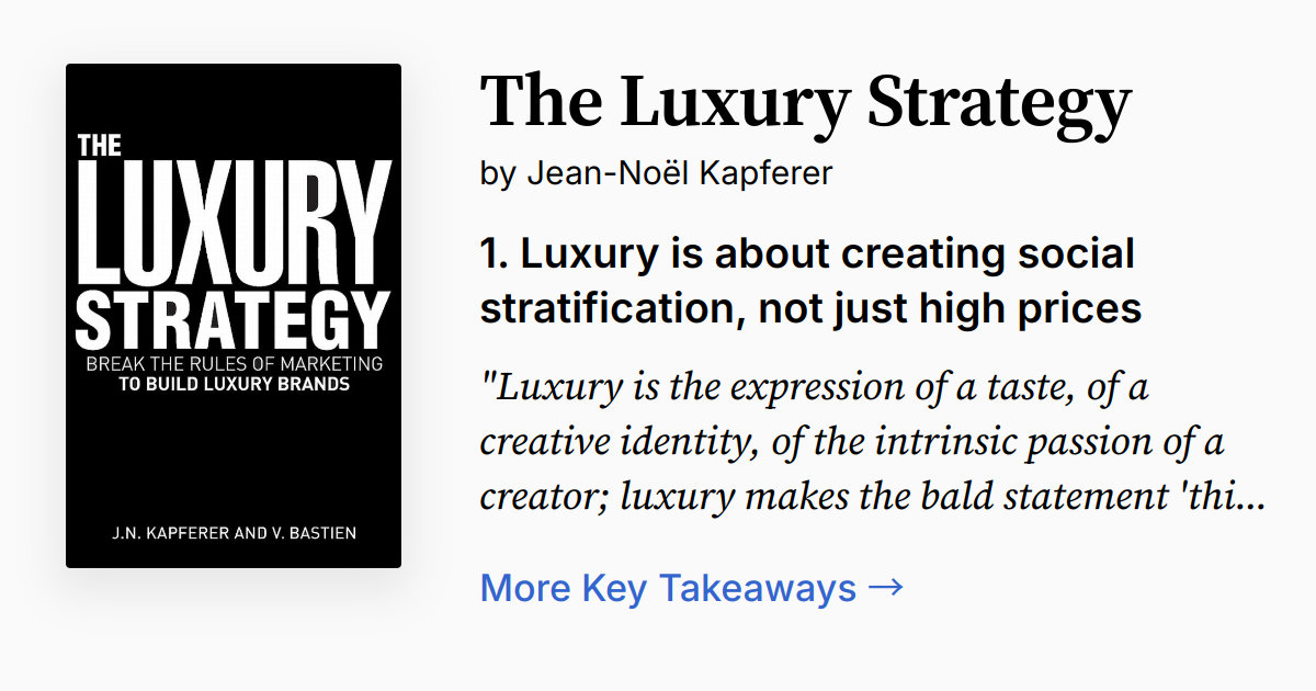 The Luxury Strategy | Summary, Audio, Quotes, FAQ