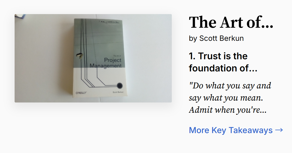 The Art of Project Management | Summary, Audio, Quotes, FAQ