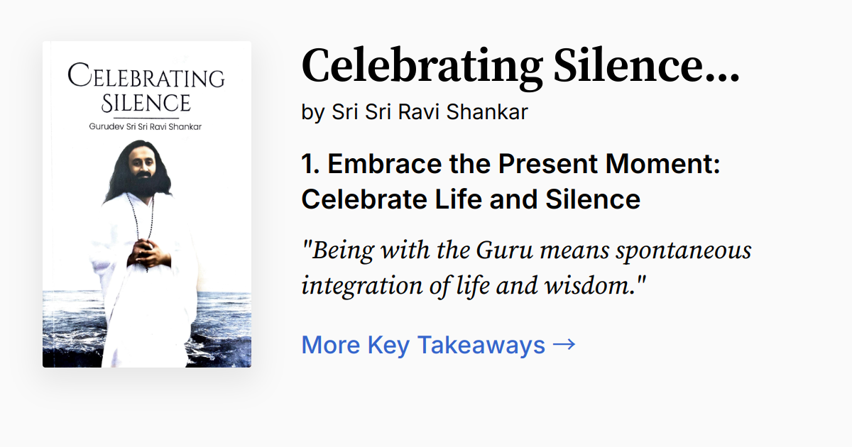 Celebrating Silence [Paperback] [Jan 01, 2008] H. H. Sri Sri Ravi ...