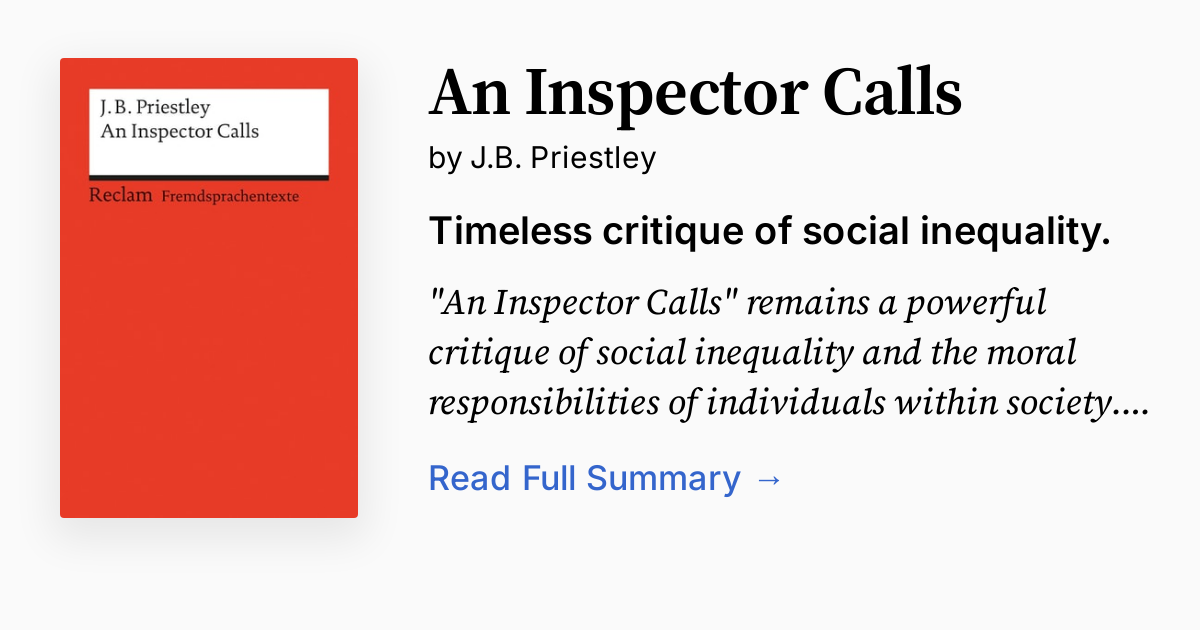 An Inspector Calls | Summary, Analysis, FAQ