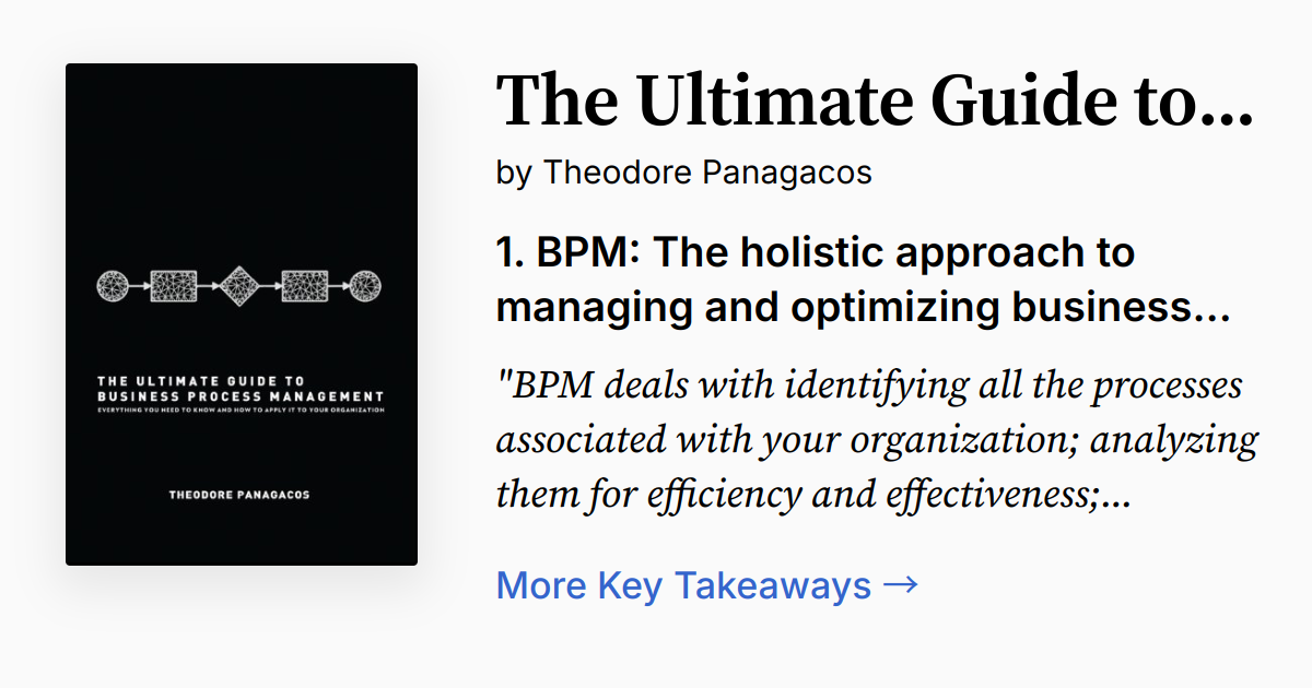 The Ultimate Guide to Business Process Management | Summary, Audio, Quotes