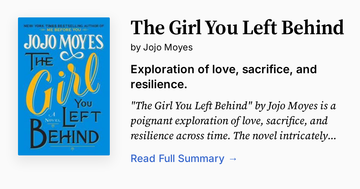 Cover of The Girl You Left Behind