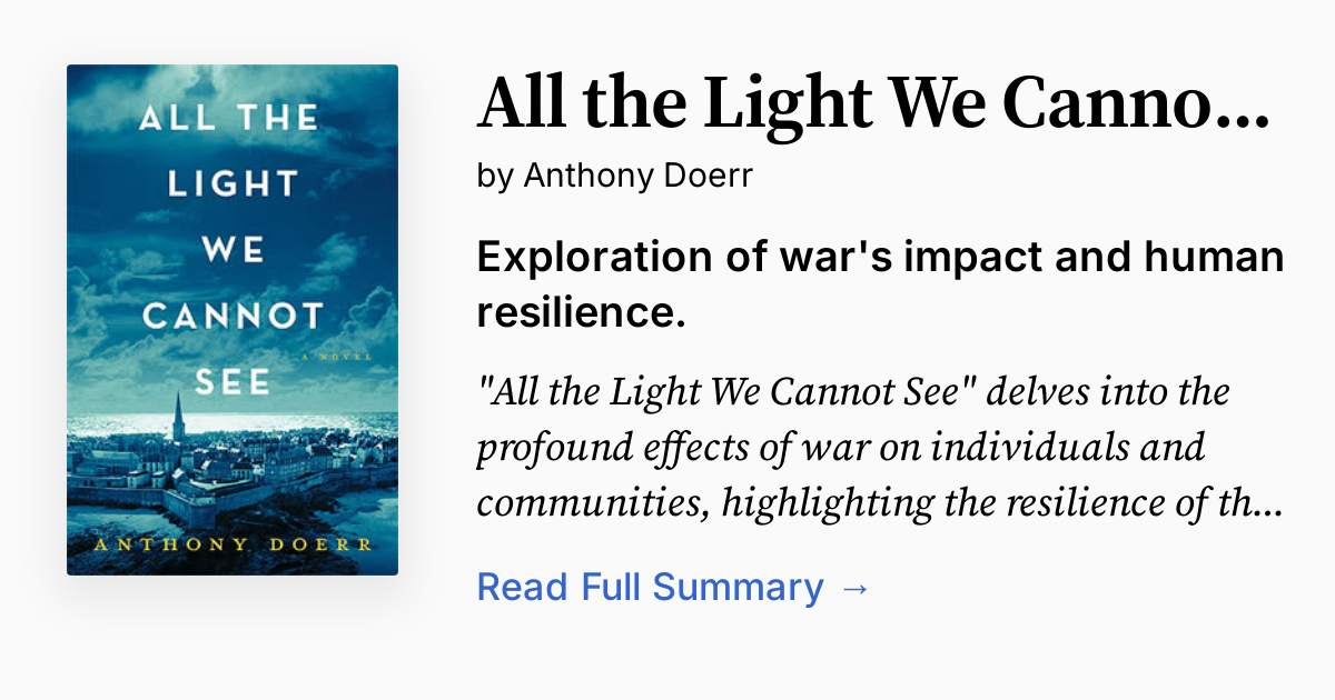 All the Light We Cannot See Summary, Audio, Analysis, FAQ