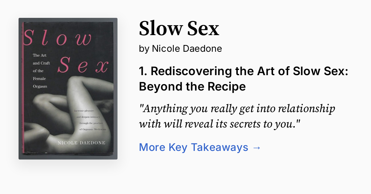 Cover of Slow Sex