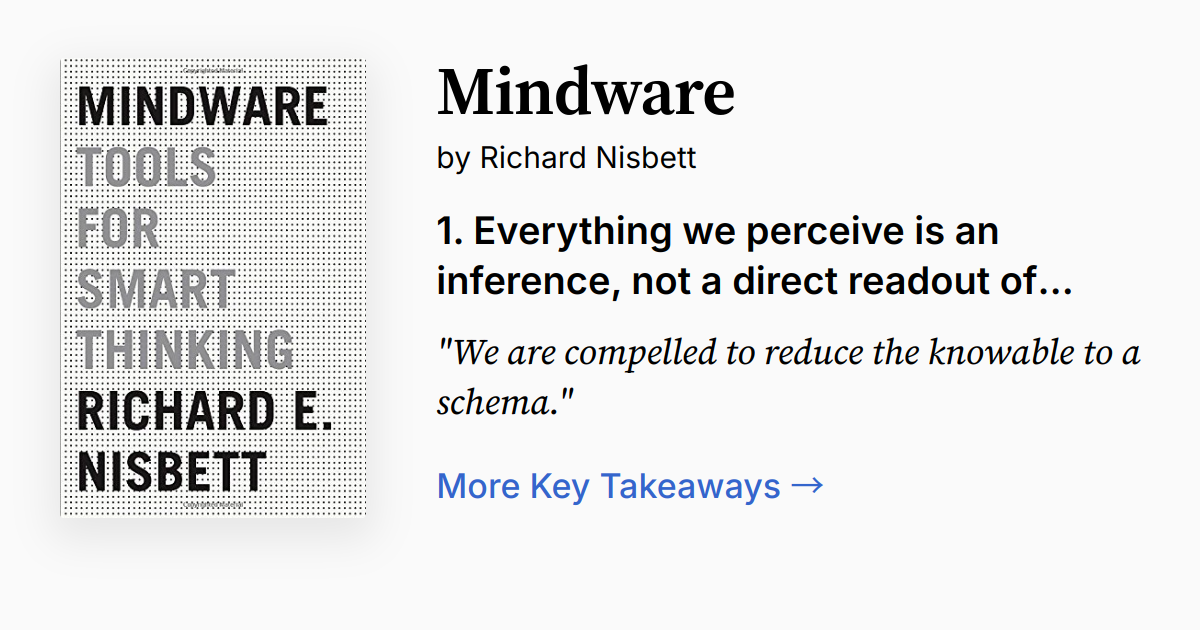 Mindware Pdf Mindware by Richard E. Nisbett | Summary, Audio, Quotes, FAQ