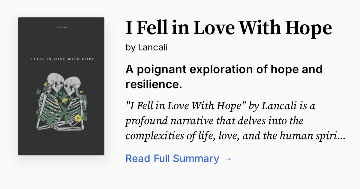 Cover of I Fell in Love With Hope