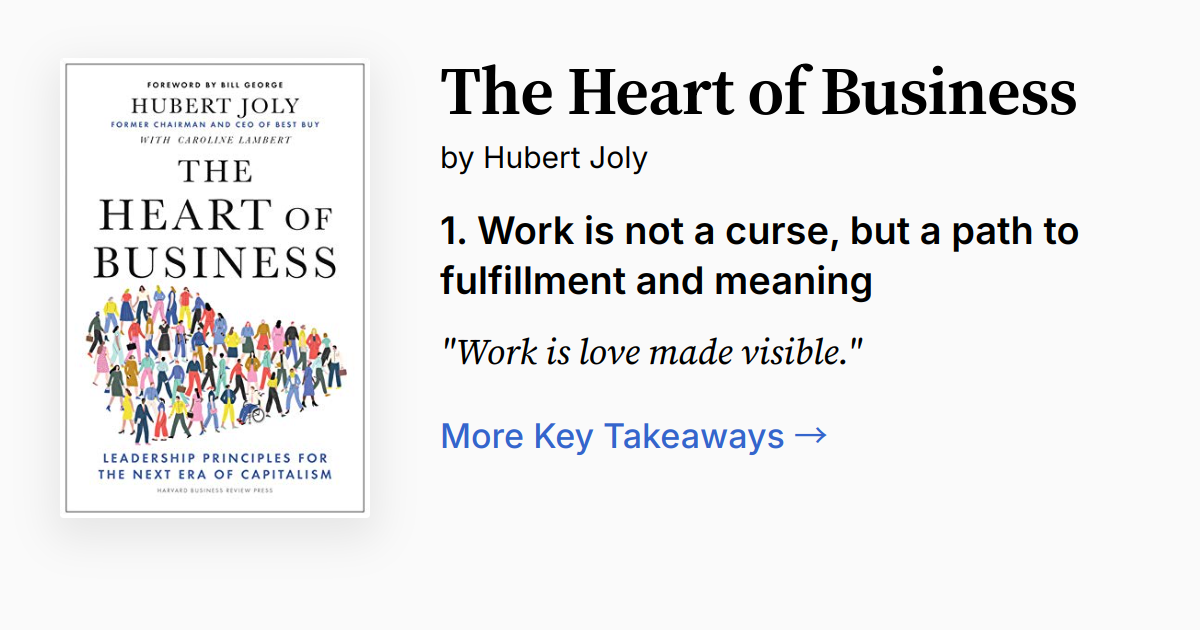 The Heart of Business | Summary, Audio, Quotes, FAQ