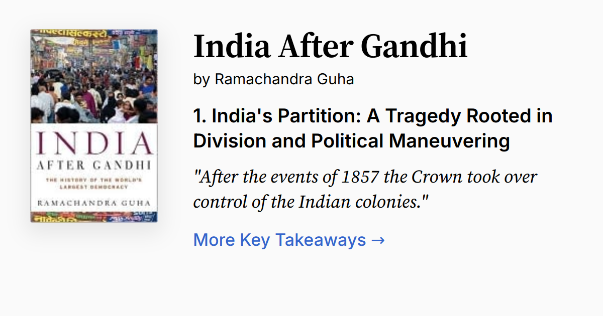 Cover of India After Gandhi