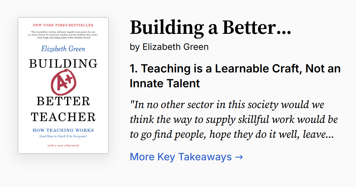 Building a Better Teacher | Summary, Audio, Quotes