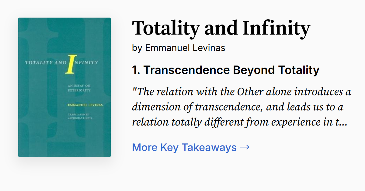 Cover of Totality and Infinity
