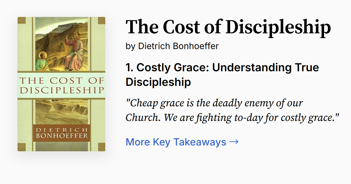 Cover of The Cost of Discipleship