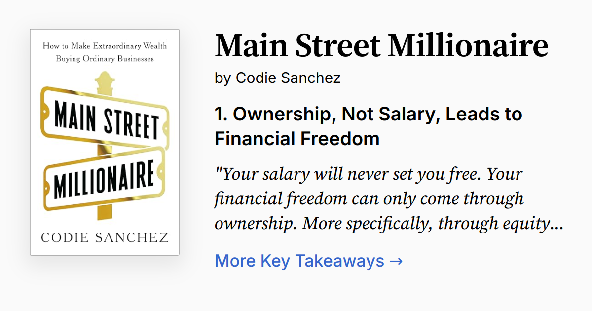 Cover of Main Street Millionaire
