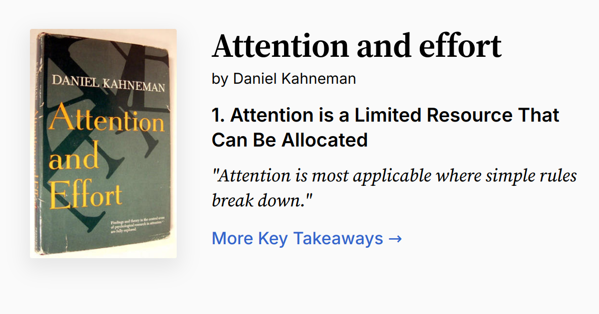 Cover of Attention and effort