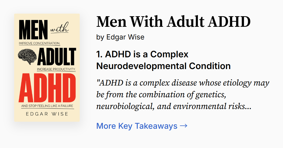 Men With Adult ADHD | Summary, Audio, Quotes, FAQ