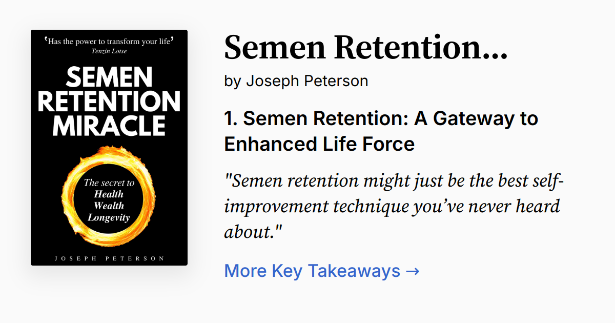 Cover of Semen Retention Miracle