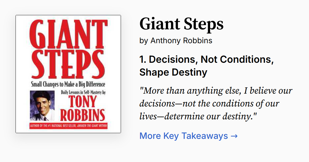 The Roling Giant Steps Giant Steps by Tony Robbins | Summary, Audio, Quotes, FAQ