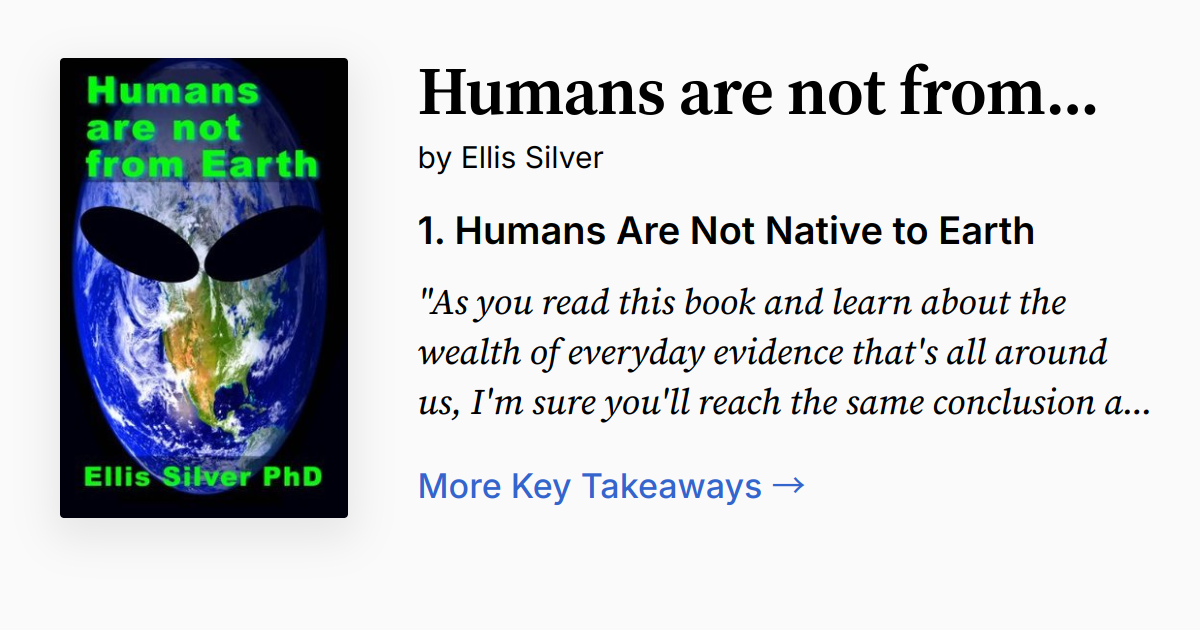 Cover of Humans are not from Earth